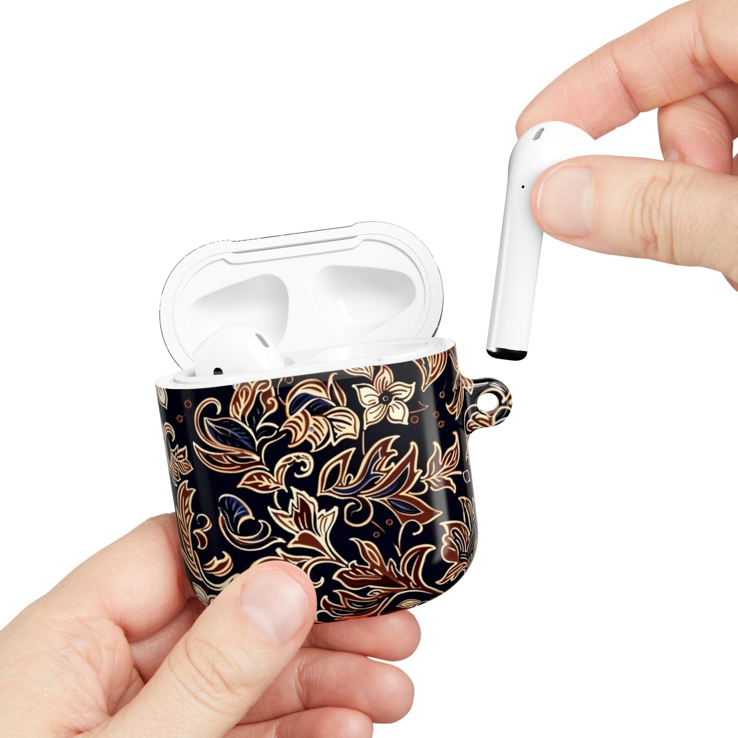 Floral Paisley AirPod Case — Elegant Black & Gold Protective Cover - DIGITAL X
