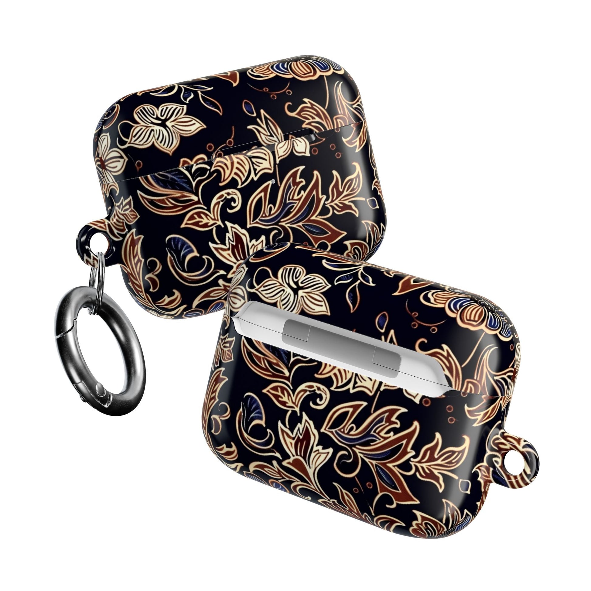 Floral Paisley AirPod Case — Elegant Black & Gold Protective Cover - DIGITAL X