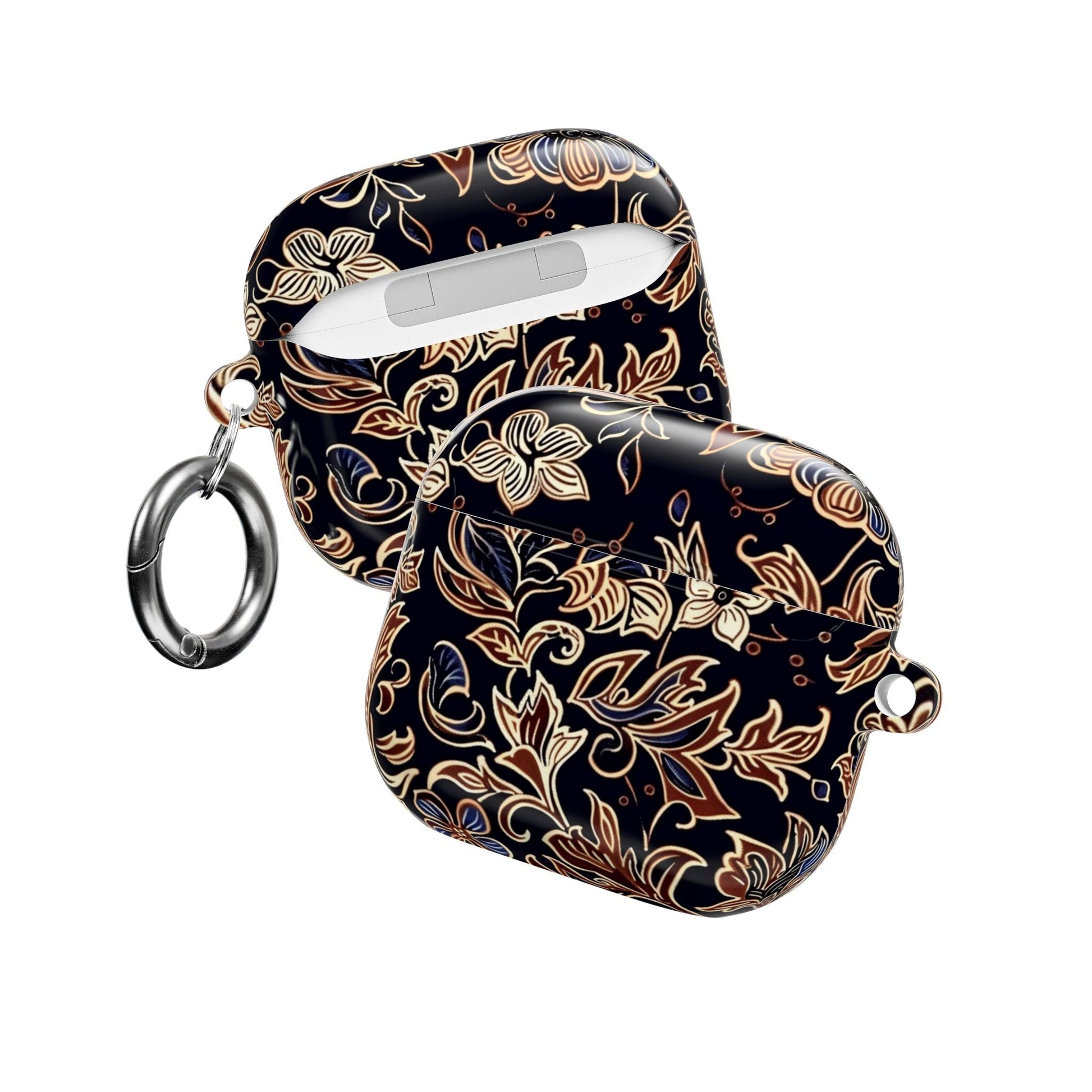 Floral Paisley AirPod Case — Elegant Black & Gold Protective Cover - DIGITAL X