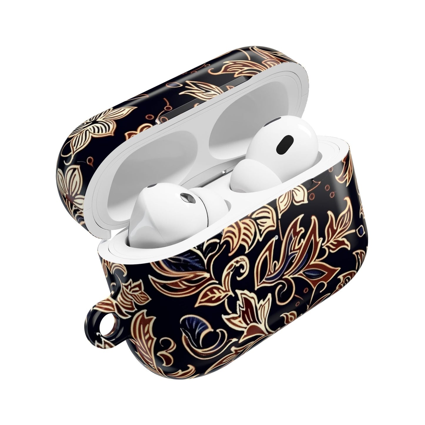Floral Paisley AirPod Case — Elegant Black & Gold Protective Cover - DIGITAL X