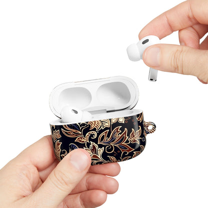 Floral Paisley AirPod Case — Elegant Black & Gold Protective Cover - DIGITAL X