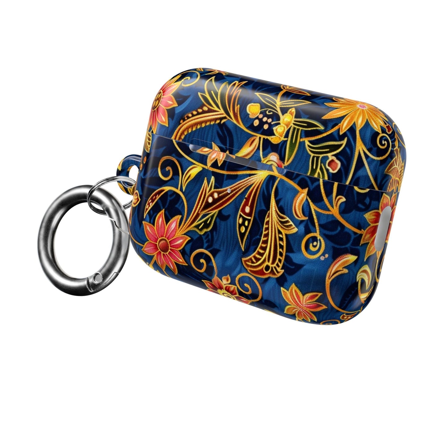 Floral Paisley AirPod Case — Navy Blue & Gold Protective Cover - DIGITAL X