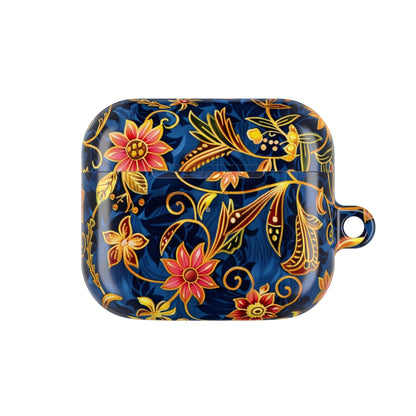Floral Paisley AirPod Case — Navy Blue & Gold Protective Cover - DIGITAL X