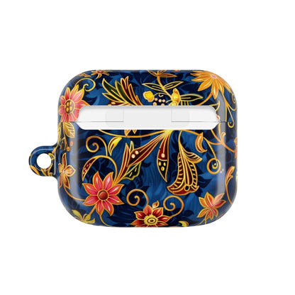 Floral Paisley AirPod Case — Navy Blue & Gold Protective Cover - DIGITAL X
