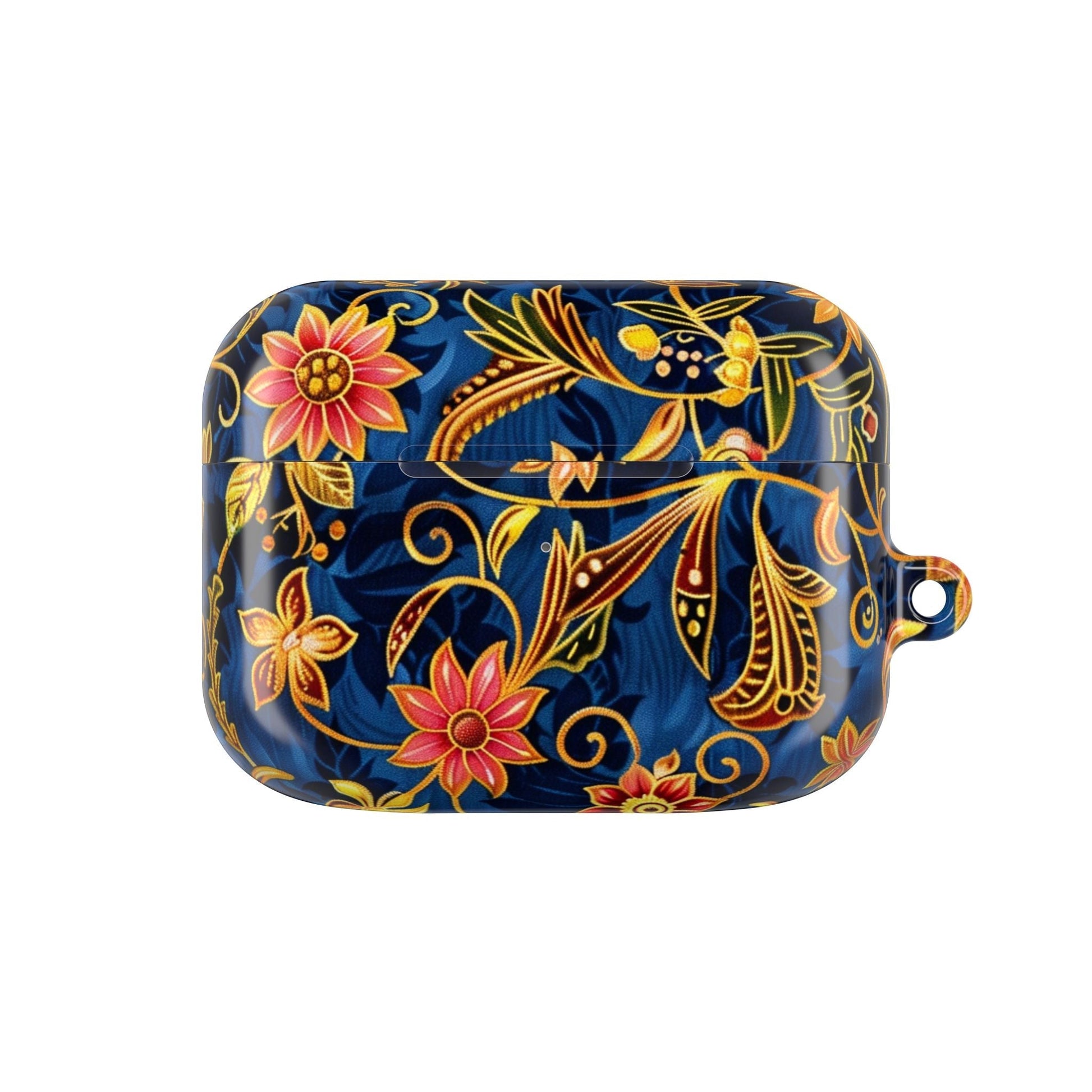 Floral Paisley AirPod Case — Navy Blue & Gold Protective Cover - DIGITAL X