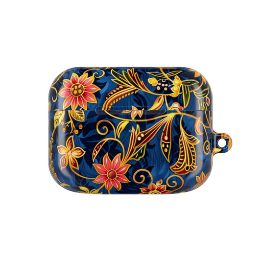 Floral Paisley AirPod Case — Navy Blue & Gold Protective Cover - DIGITAL X