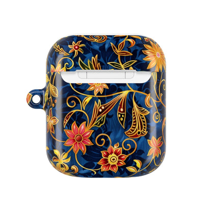 Floral Paisley AirPod Case — Navy Blue & Gold Protective Cover - DIGITAL X