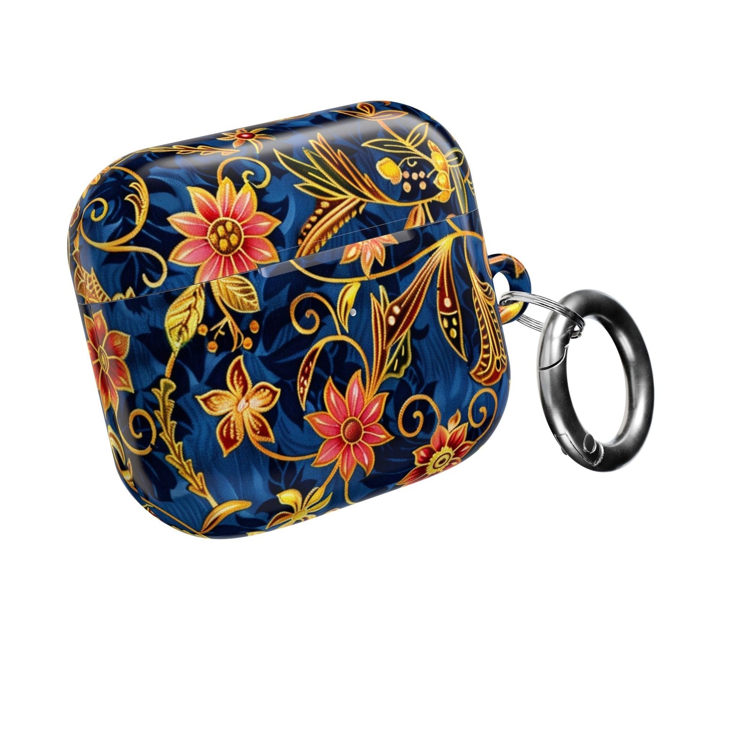 Floral Paisley AirPod Case — Navy Blue & Gold Protective Cover - DIGITAL X