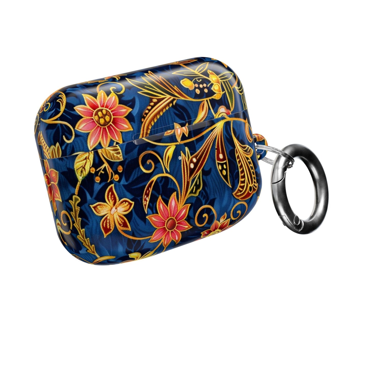 Floral Paisley AirPod Case — Navy Blue & Gold Protective Cover - DIGITAL X