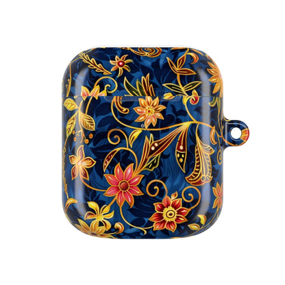 Floral Paisley AirPod Case — Navy Blue & Gold Protective Cover - DIGITAL X
