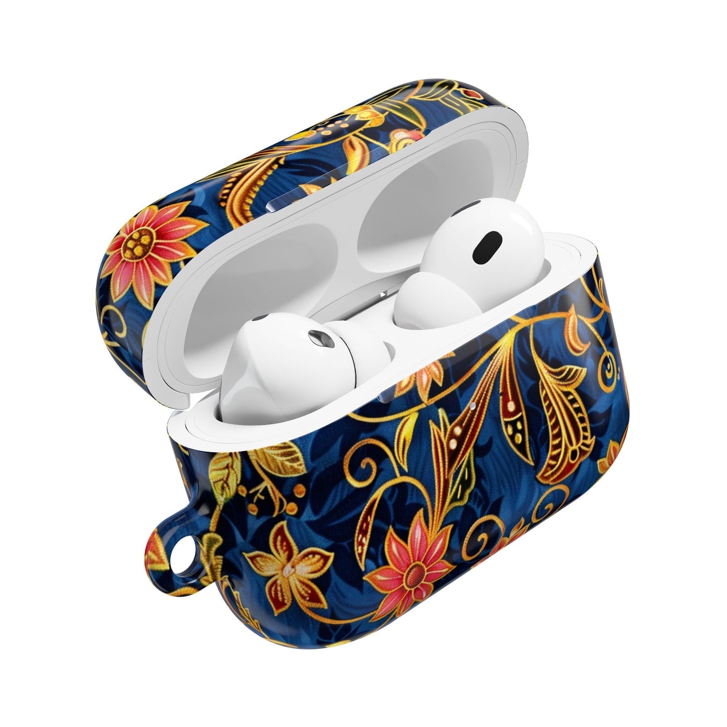 Floral Paisley AirPod Case — Navy Blue & Gold Protective Cover - DIGITAL X