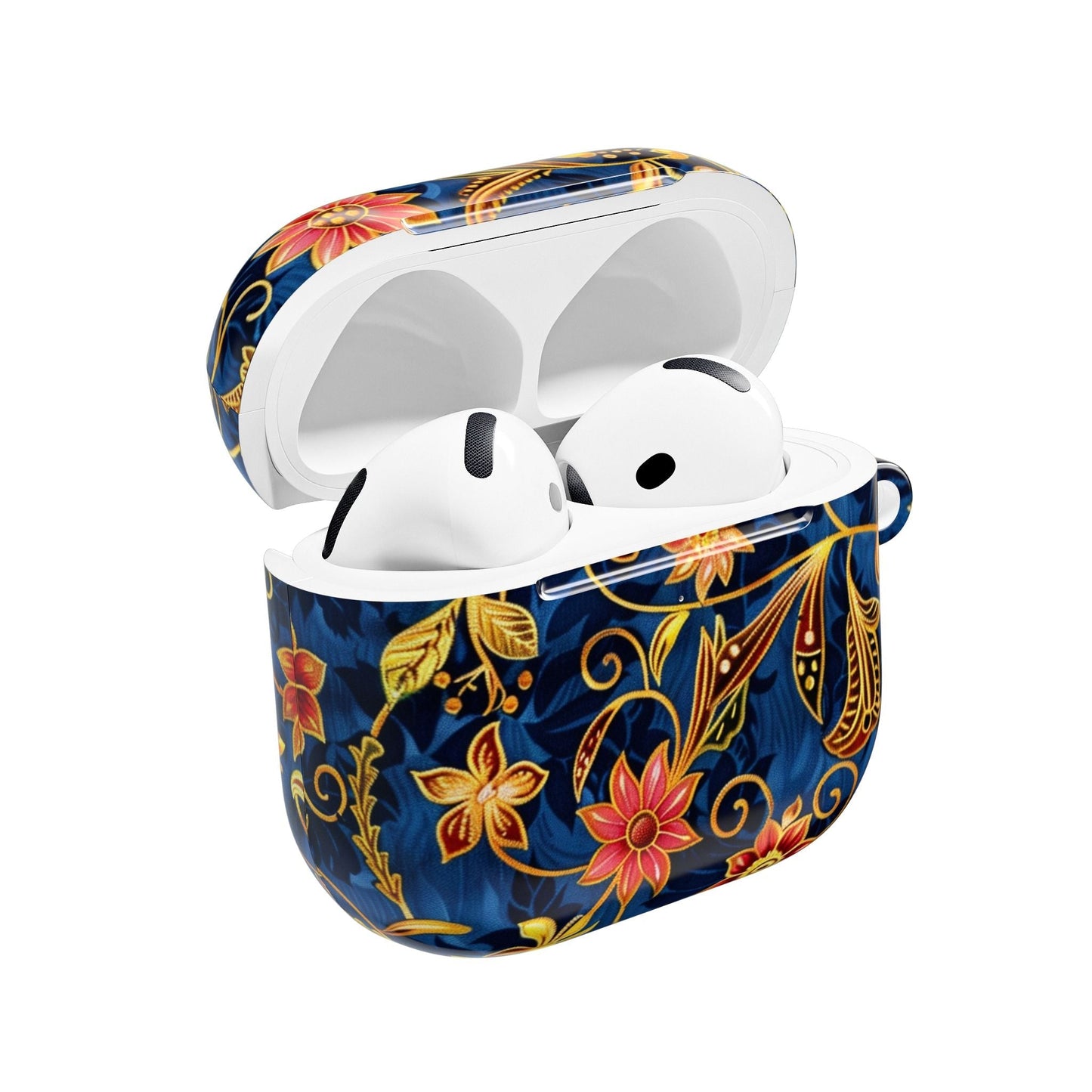 Floral Paisley AirPod Case — Navy Blue & Gold Protective Cover - DIGITAL X