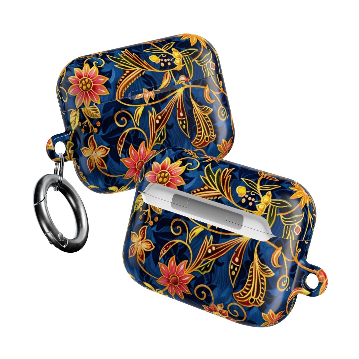 Floral Paisley AirPod Case — Navy Blue & Gold Protective Cover - DIGITAL X