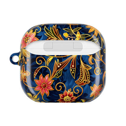 Floral Paisley AirPod Case — Navy Blue & Gold Protective Cover - DIGITAL X