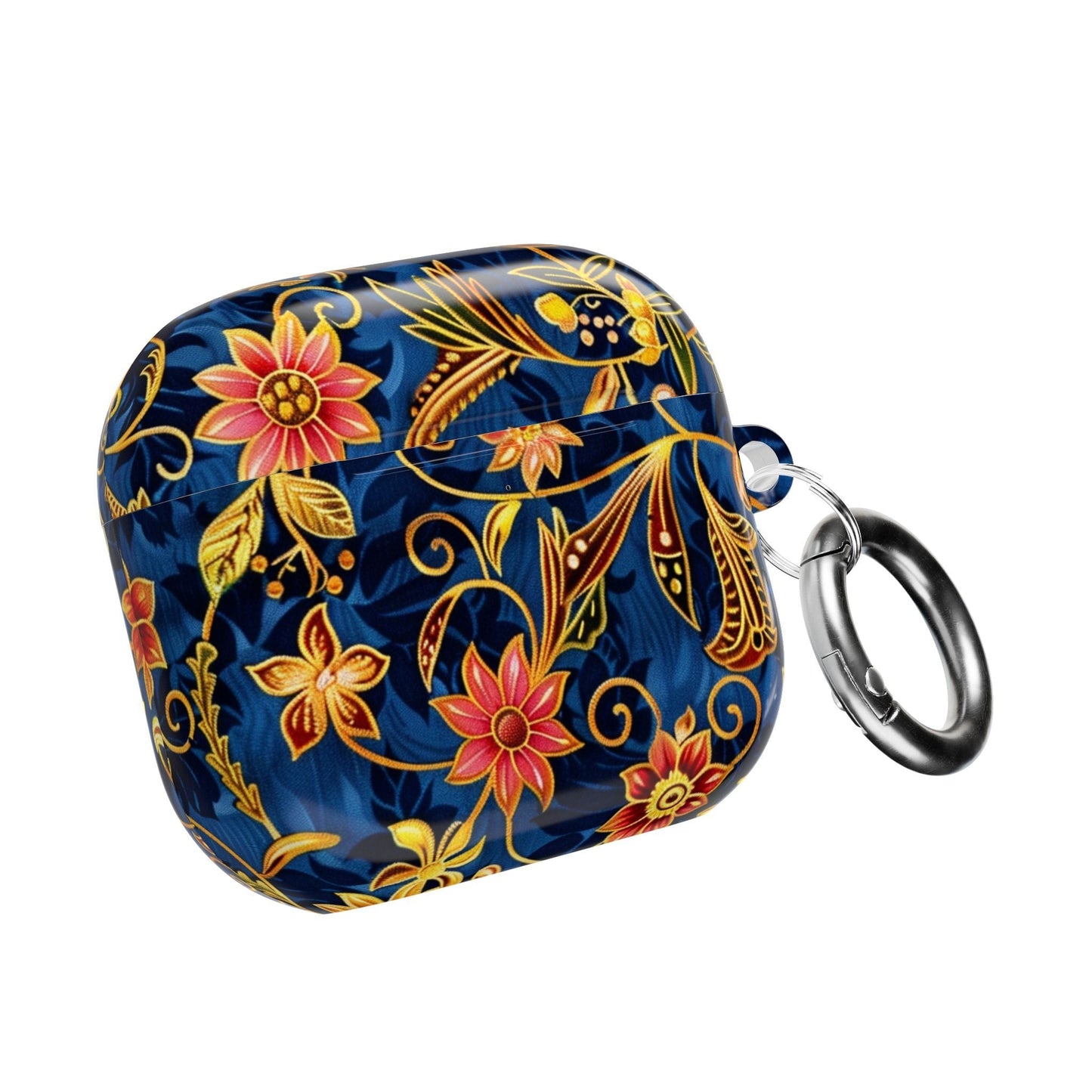 Floral Paisley AirPod Case — Navy Blue & Gold Protective Cover - DIGITAL X