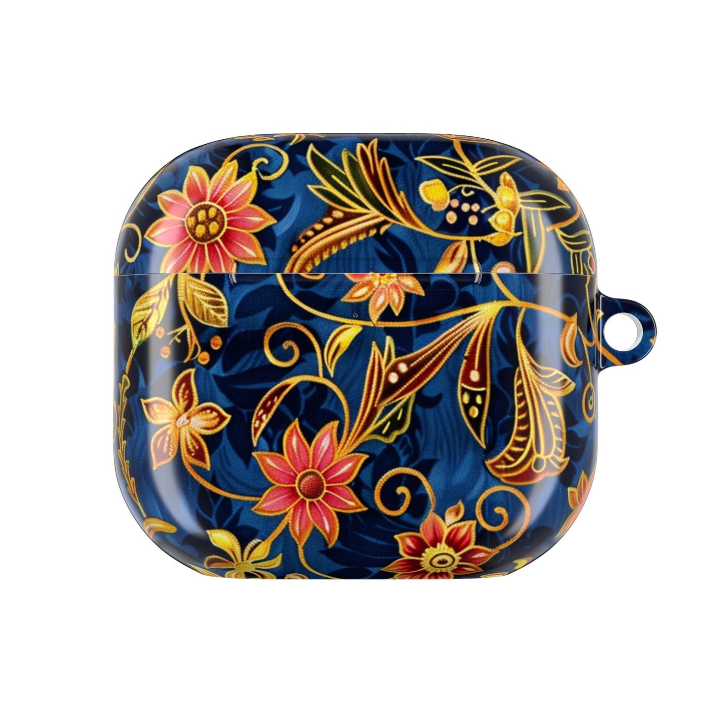 Floral Paisley AirPod Case — Navy Blue & Gold Protective Cover - DIGITAL X
