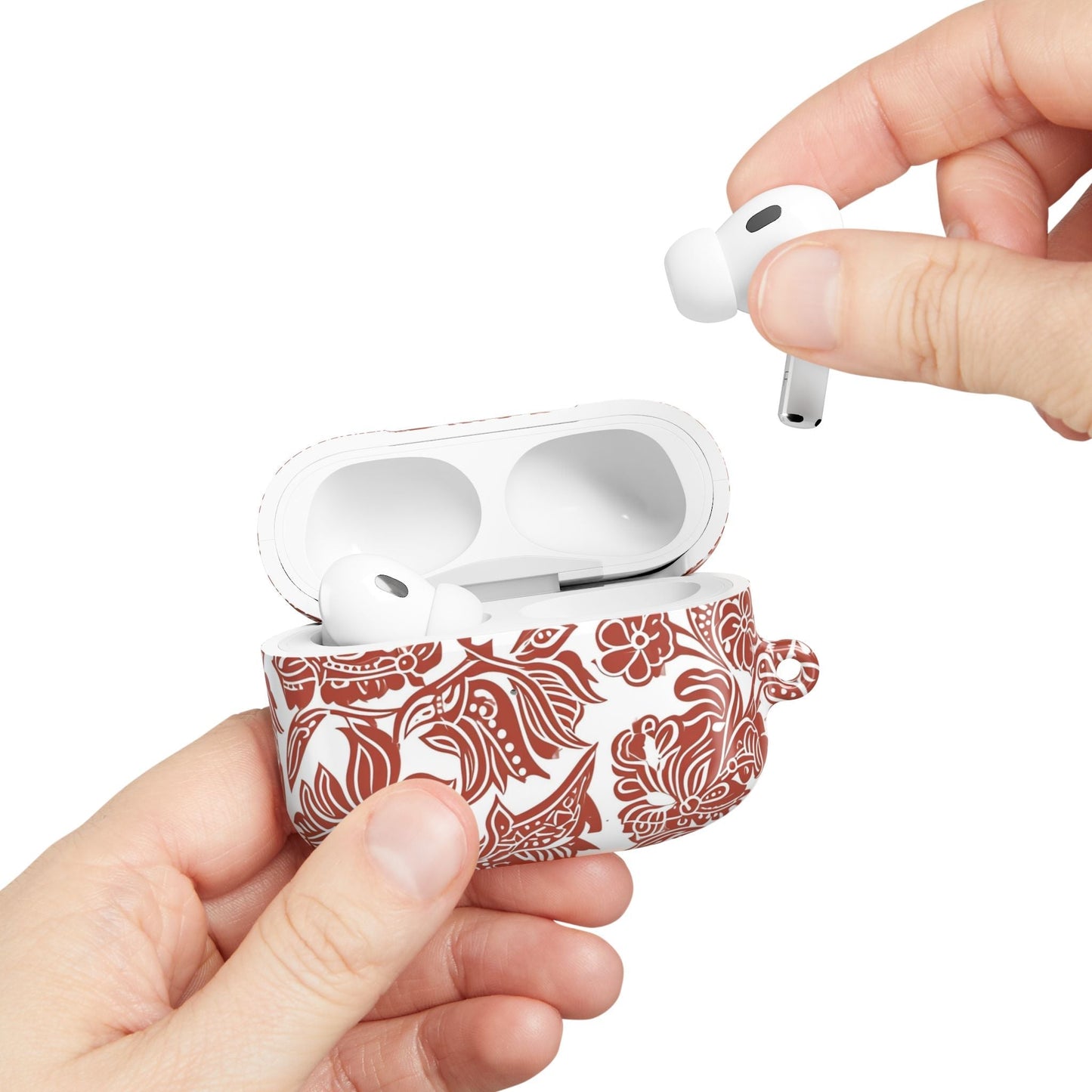 Floral Paisley AirPod Case — Red Boho Protective Cover - DIGITAL X