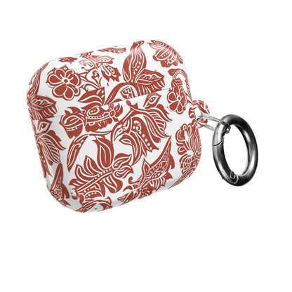 Floral Paisley AirPod Case — Red Boho Protective Cover - DIGITAL X