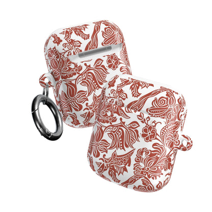 Floral Paisley AirPod Case — Red Boho Protective Cover - DIGITAL X