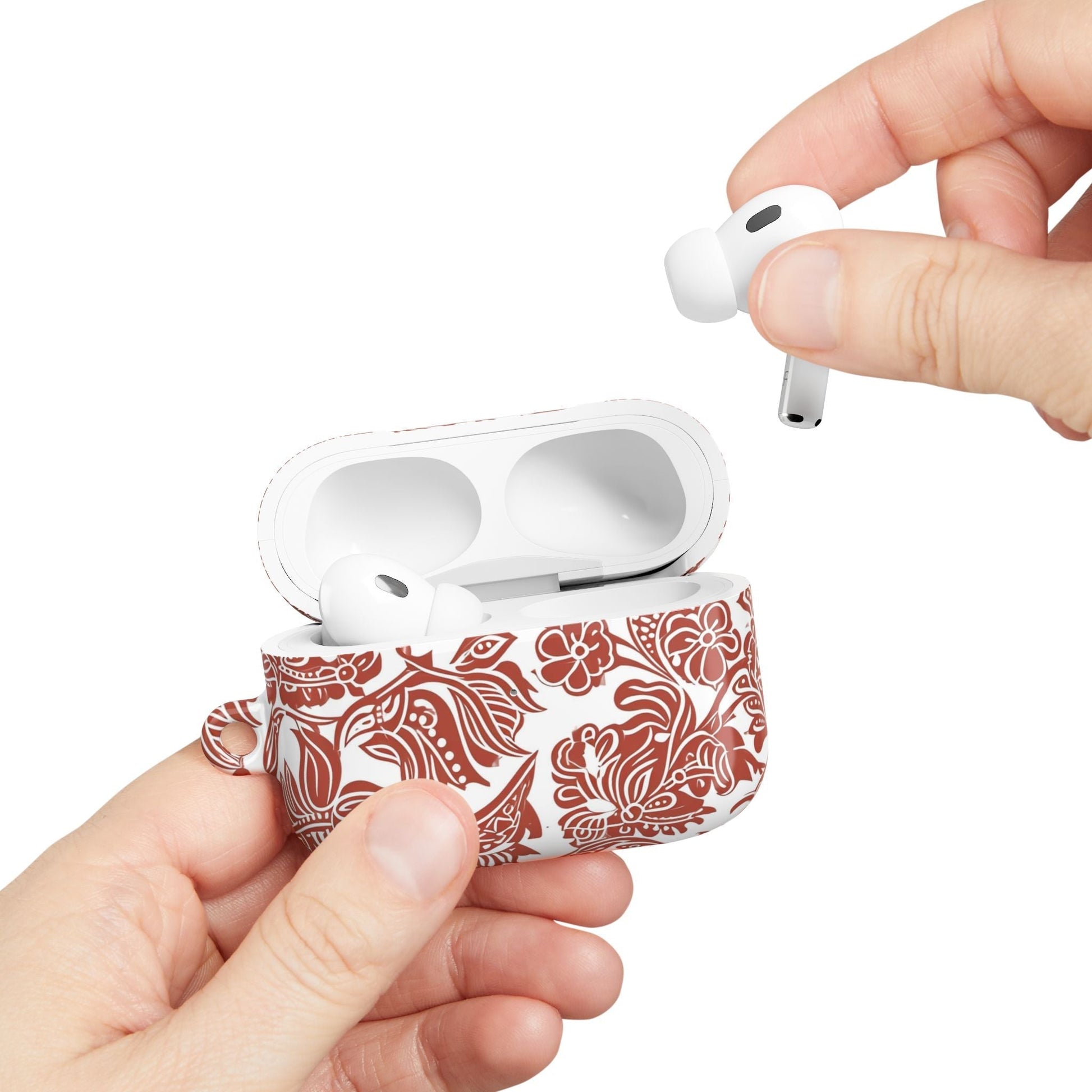Floral Paisley AirPod Case — Red Boho Protective Cover - DIGITAL X
