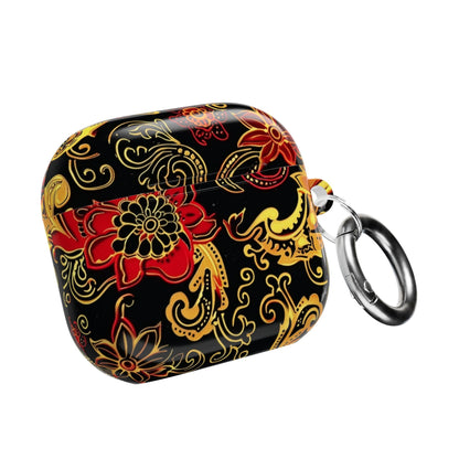 Floral Paisley AirPod Case — Red & Gold Ornate Design - DIGITAL X