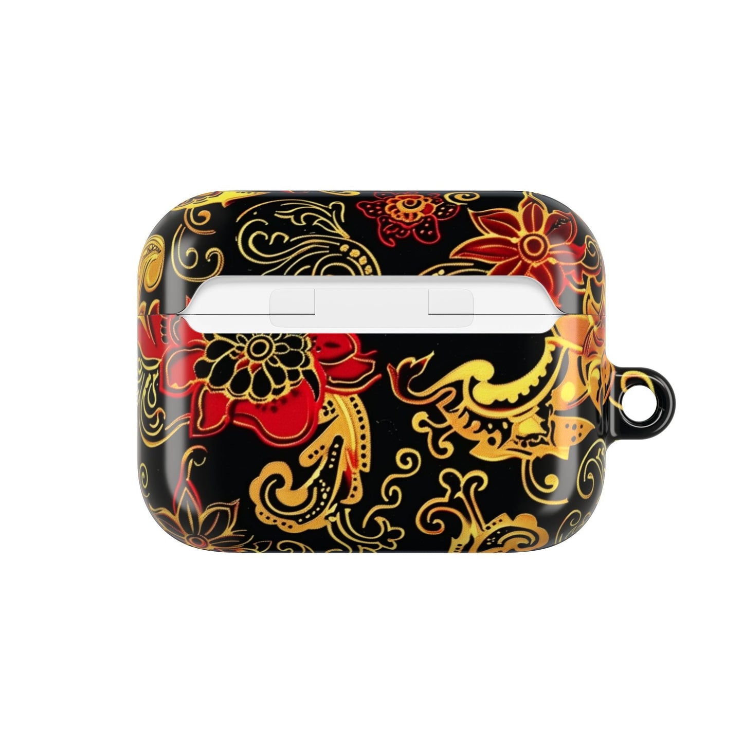 Floral Paisley AirPod Case — Red & Gold Ornate Design - DIGITAL X