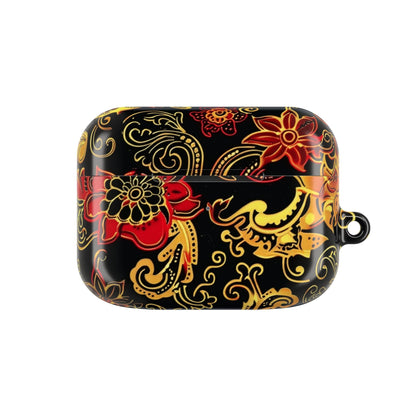 Floral Paisley AirPod Case — Red & Gold Ornate Design - DIGITAL X