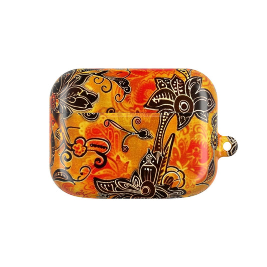 Floral Paisley AirPod Case — Vibrant Orange Boho Protective Cover - DIGITAL X
