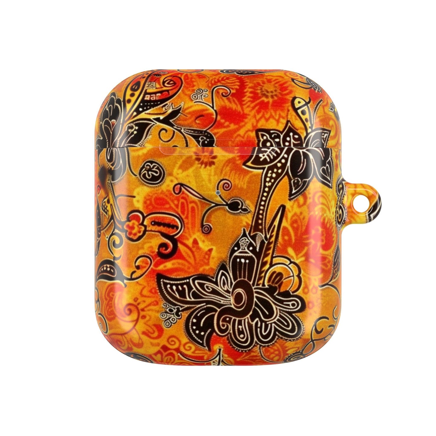Floral Paisley AirPod Case — Vibrant Orange Boho Protective Cover - DIGITAL X