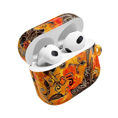 Floral Paisley AirPod Case — Vibrant Orange Boho Protective Cover - DIGITAL X