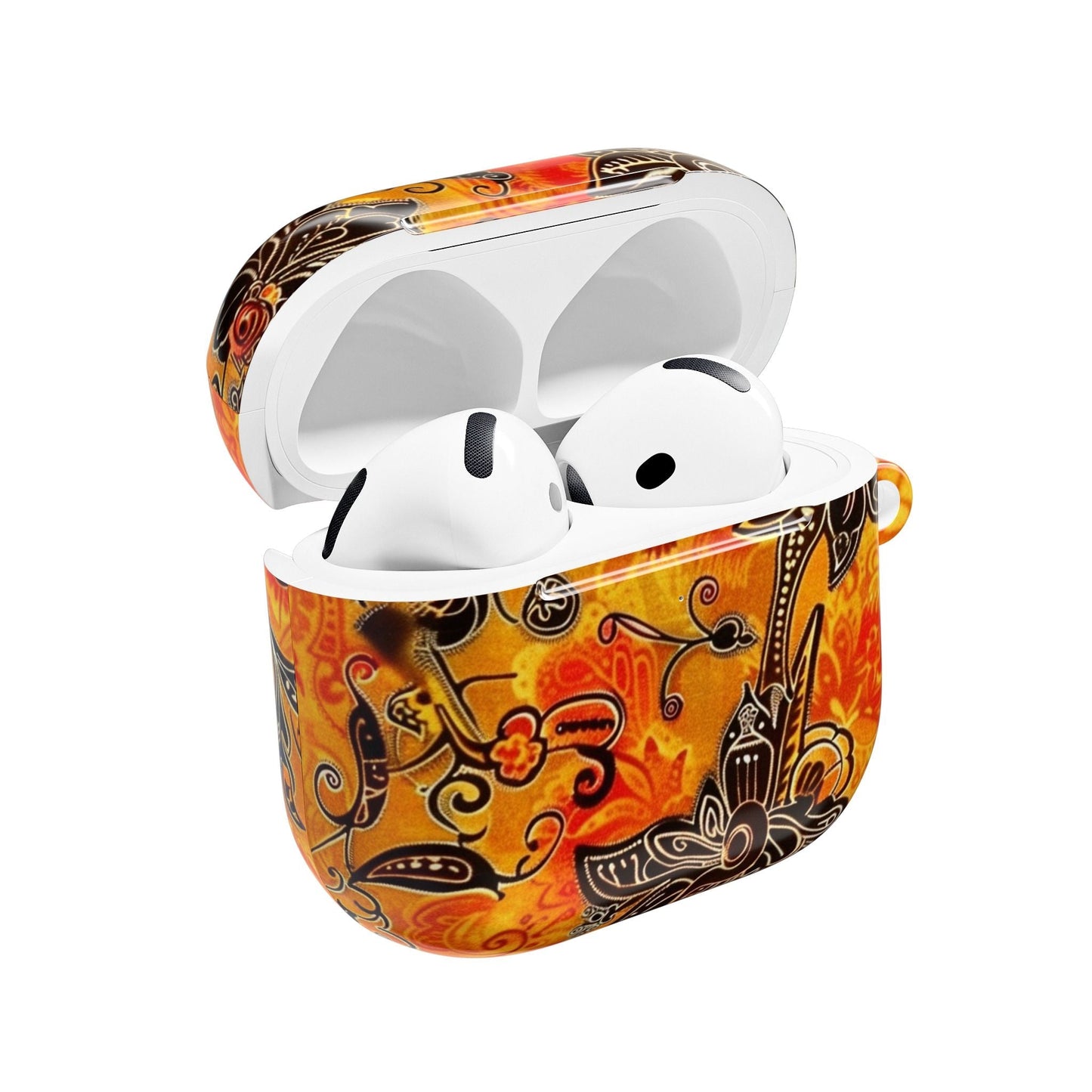 Floral Paisley AirPod Case — Vibrant Orange Boho Protective Cover - DIGITAL X