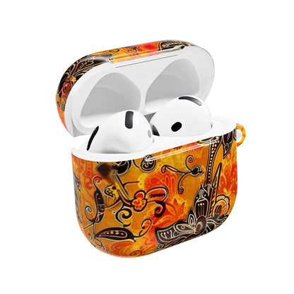 Floral Paisley AirPod Case — Vibrant Orange Boho Protective Cover - DIGITAL X