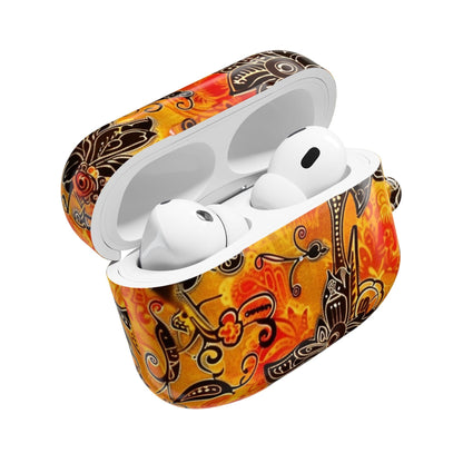 Floral Paisley AirPod Case — Vibrant Orange Boho Protective Cover - DIGITAL X
