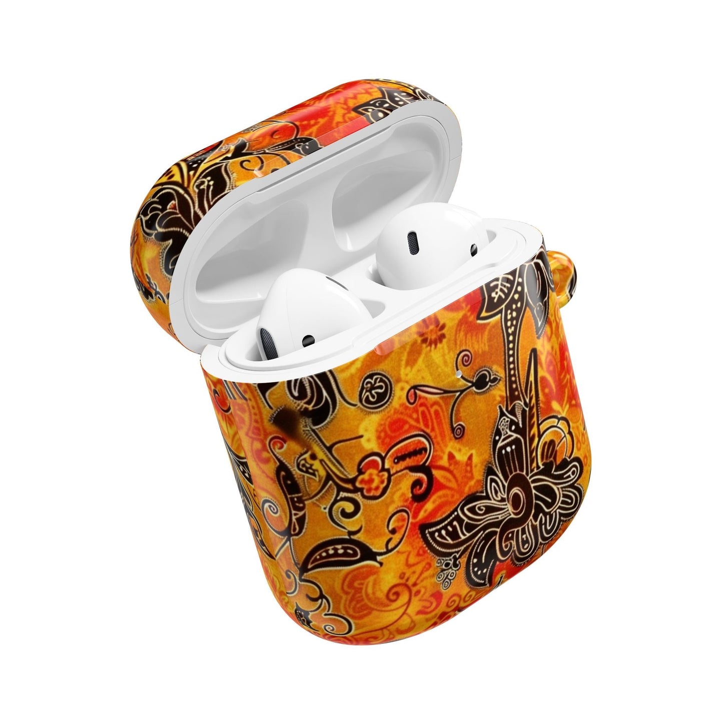 Floral Paisley AirPod Case — Vibrant Orange Boho Protective Cover - DIGITAL X