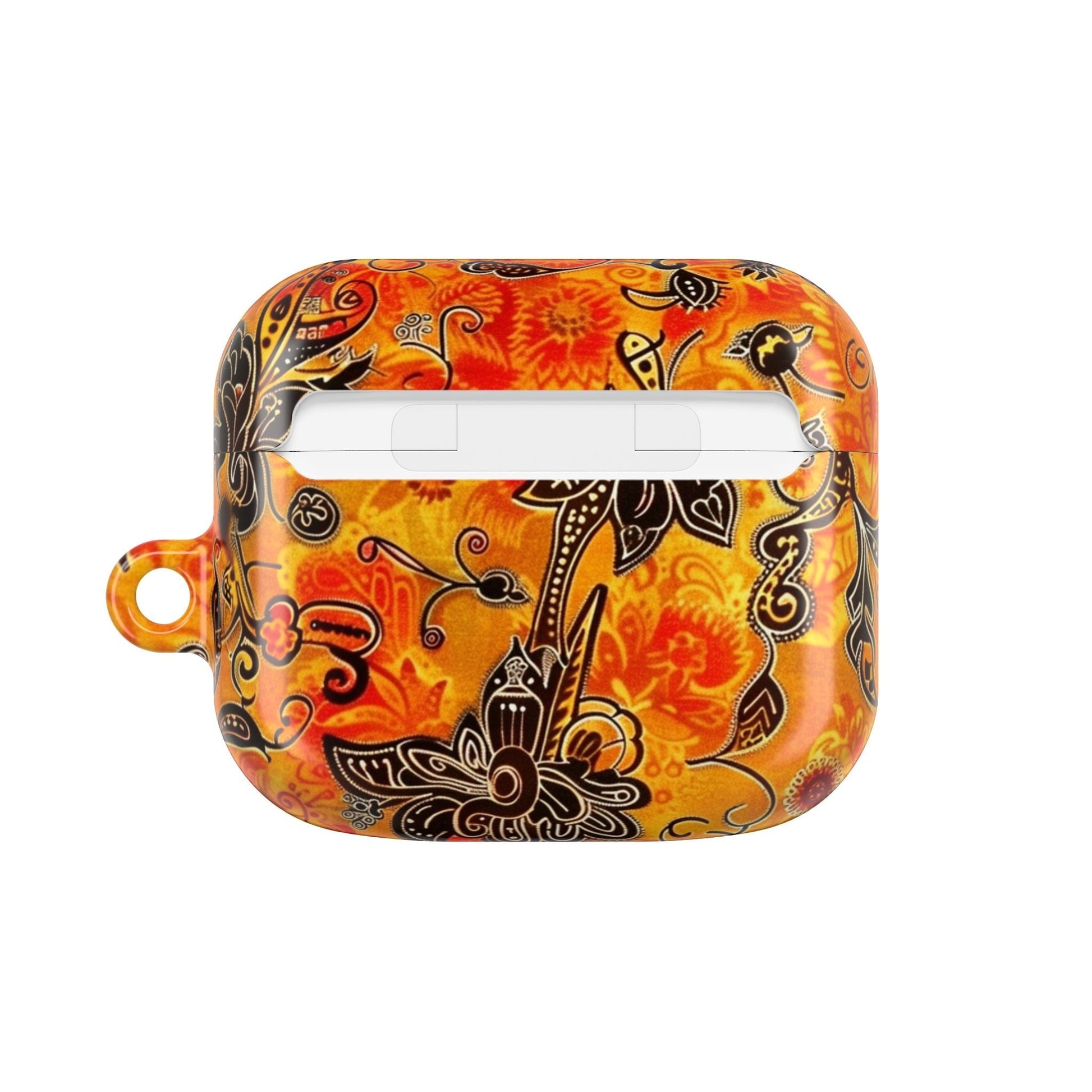 Floral Paisley AirPod Case — Vibrant Orange Boho Protective Cover - DIGITAL X