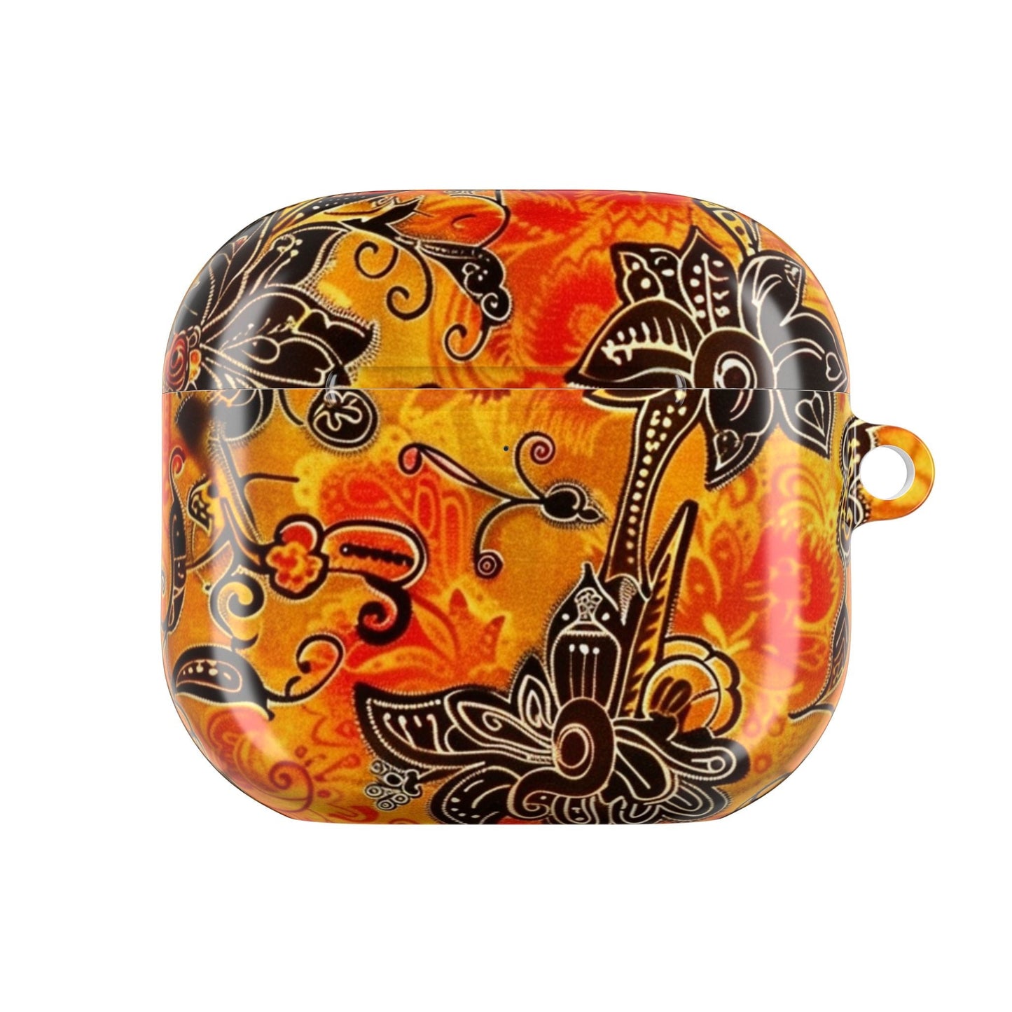 Floral Paisley AirPod Case — Vibrant Orange Boho Protective Cover - DIGITAL X