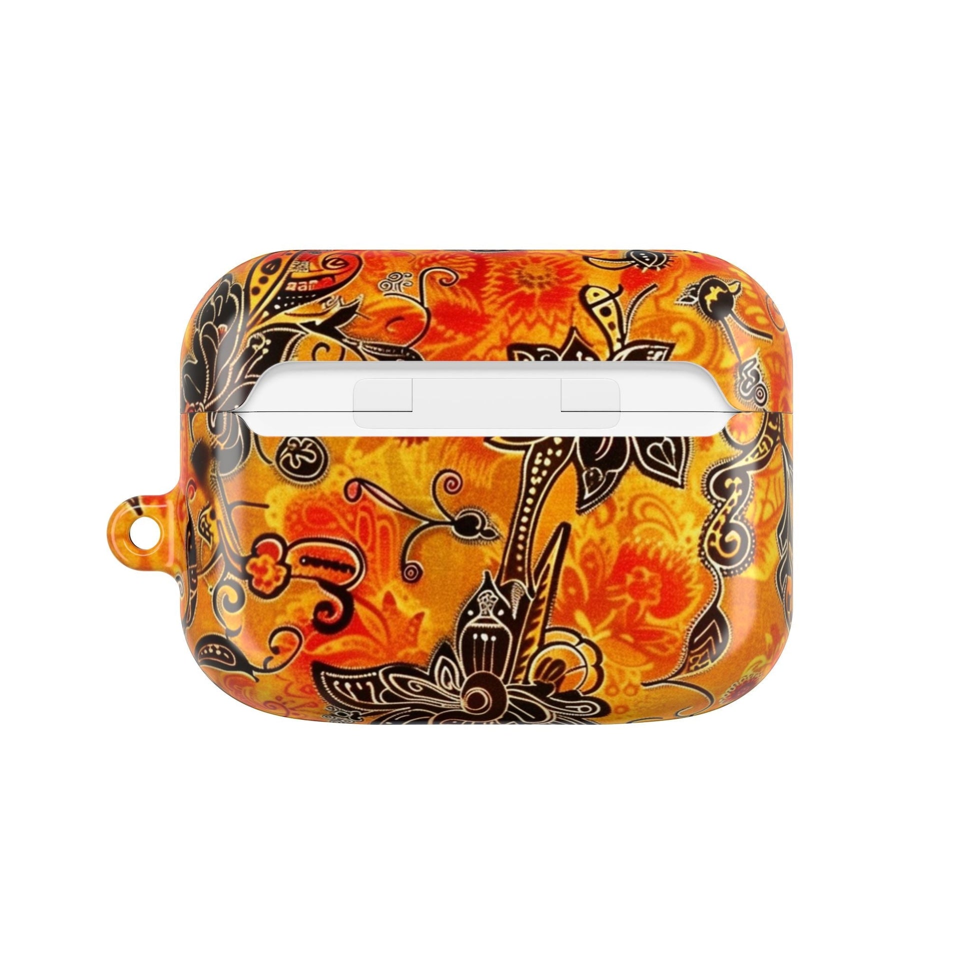 Floral Paisley AirPod Case — Vibrant Orange Boho Protective Cover - DIGITAL X