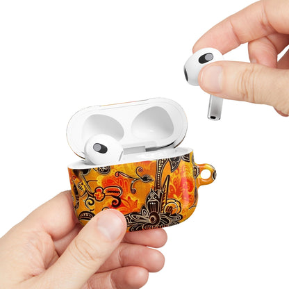 Floral Paisley AirPod Case — Vibrant Orange Boho Protective Cover - DIGITAL X