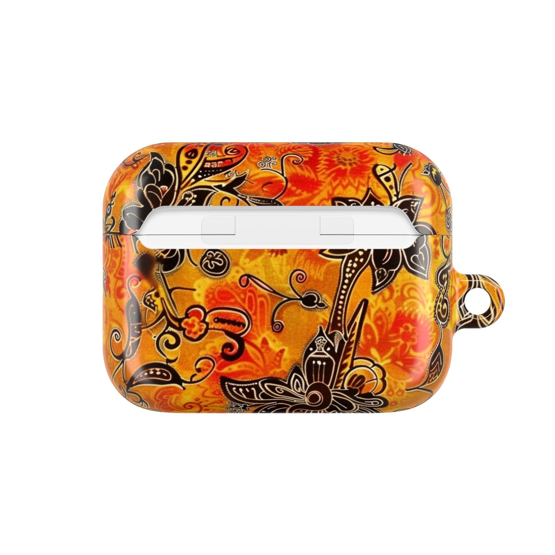 Floral Paisley AirPod Case — Vibrant Orange Boho Protective Cover - DIGITAL X