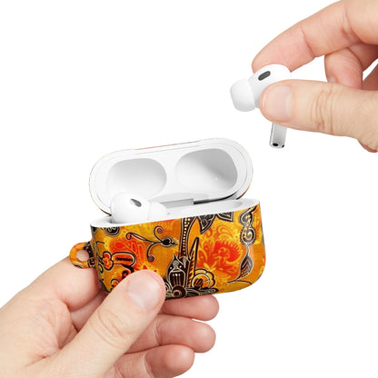 Floral Paisley AirPod Case — Vibrant Orange Boho Protective Cover - DIGITAL X