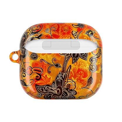 Floral Paisley AirPod Case — Vibrant Orange Boho Protective Cover - DIGITAL X