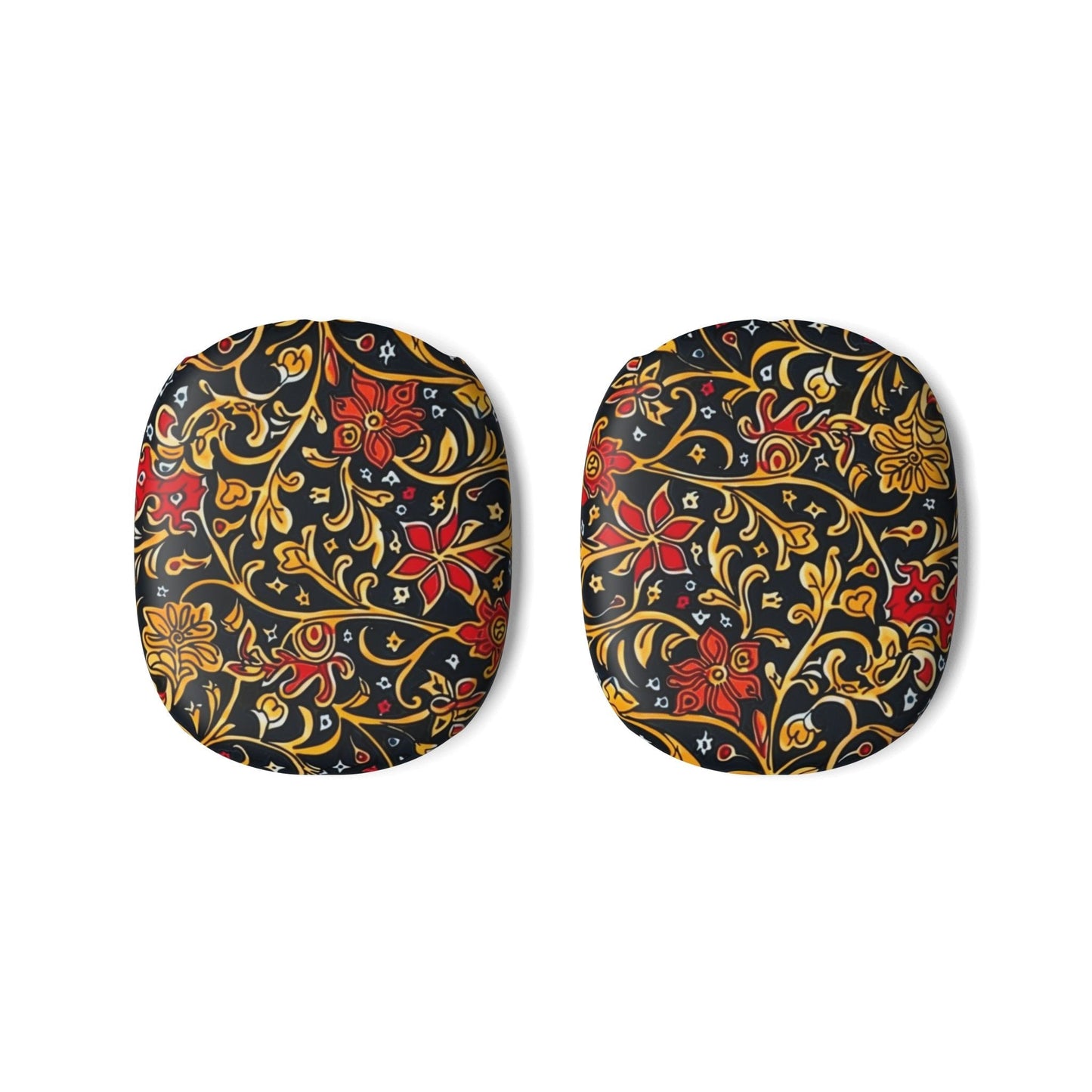 Floral Paisley AirPod Max Ear Cup Covers — Vintage Red & Gold Pattern - DIGITAL X