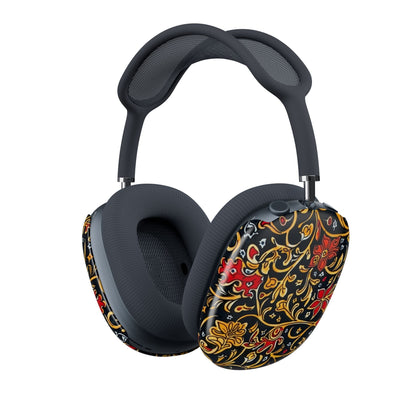 Floral Paisley AirPod Max Ear Cup Covers — Vintage Red & Gold Pattern - DIGITAL X