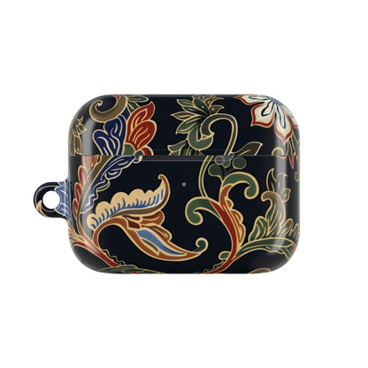 Floral Paisley AirPods Case – Vintage Black Protective Cover - DIGITAL X