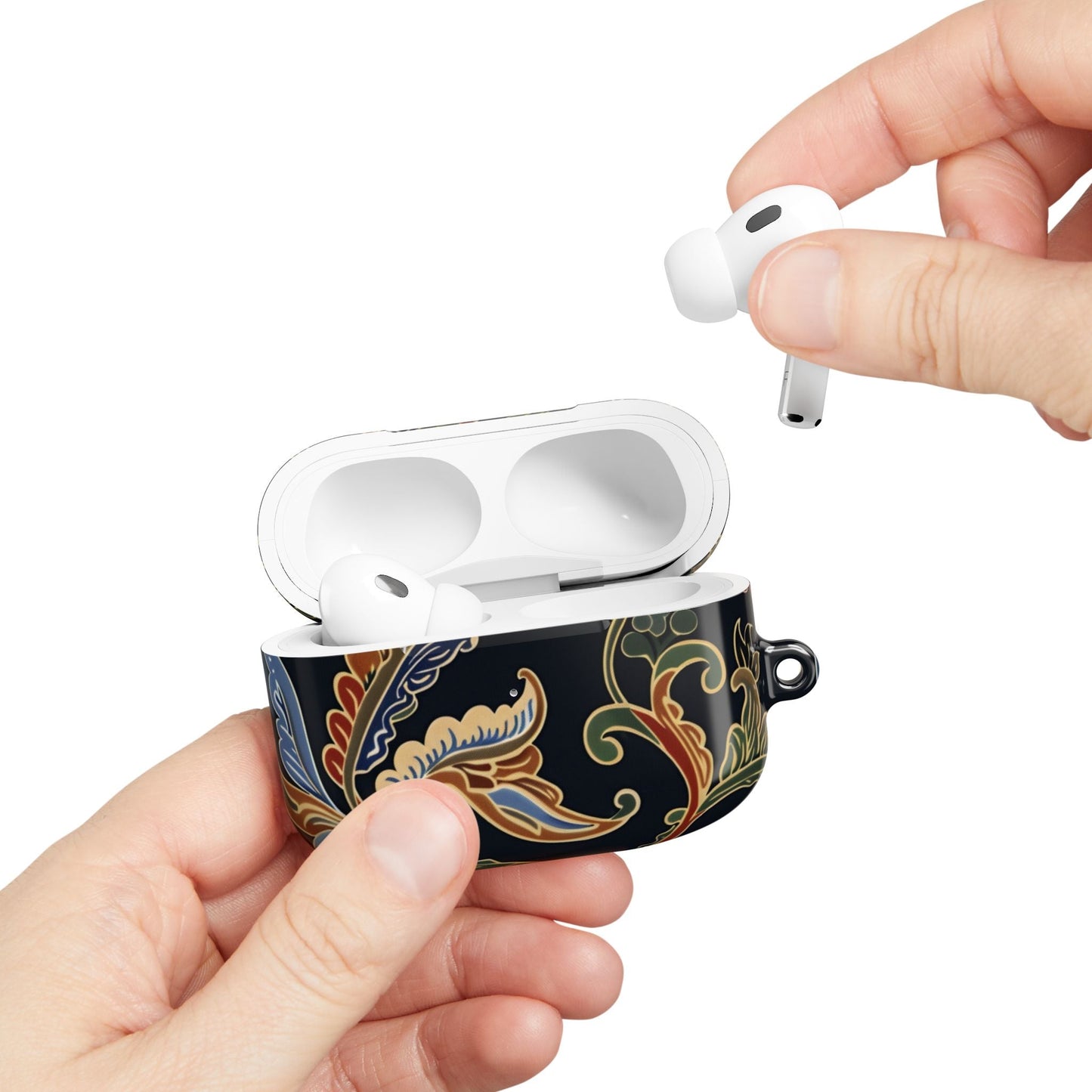 Floral Paisley AirPods Case – Vintage Black Protective Cover - DIGITAL X