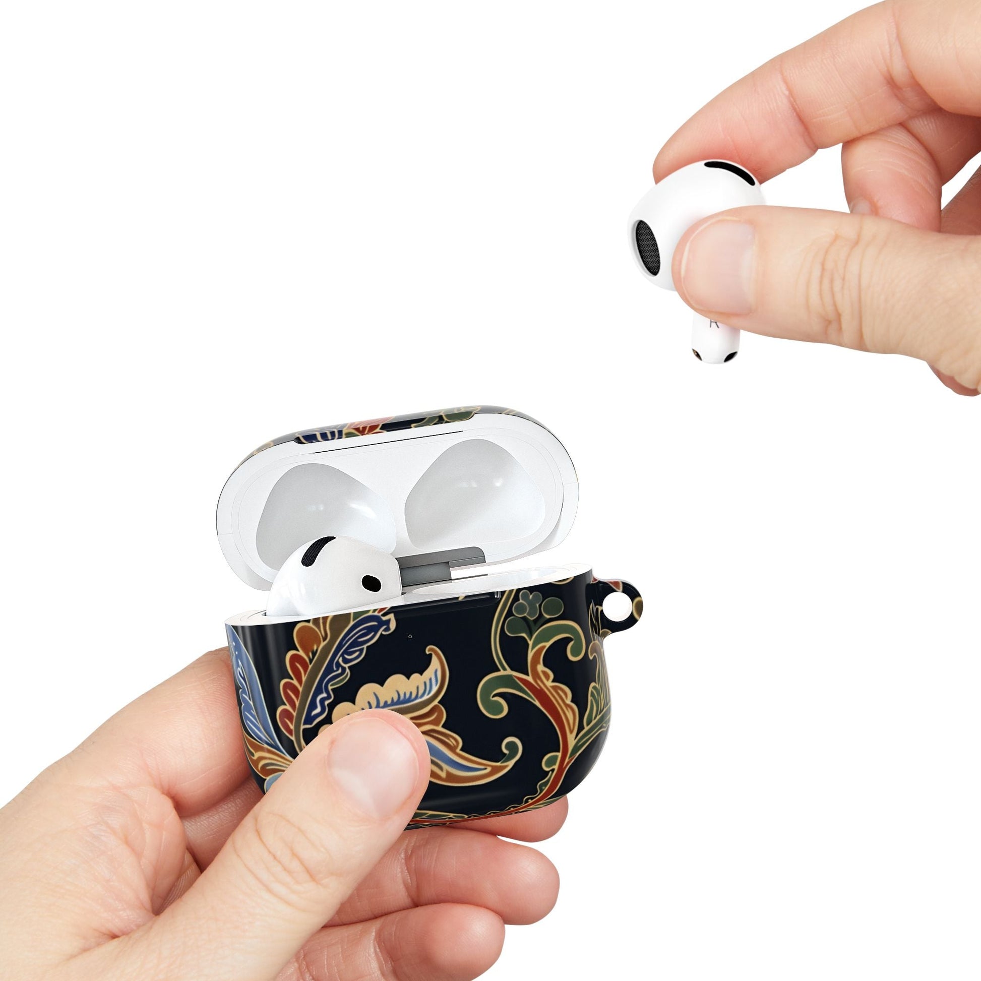 Floral Paisley AirPods Case – Vintage Black Protective Cover - DIGITAL X