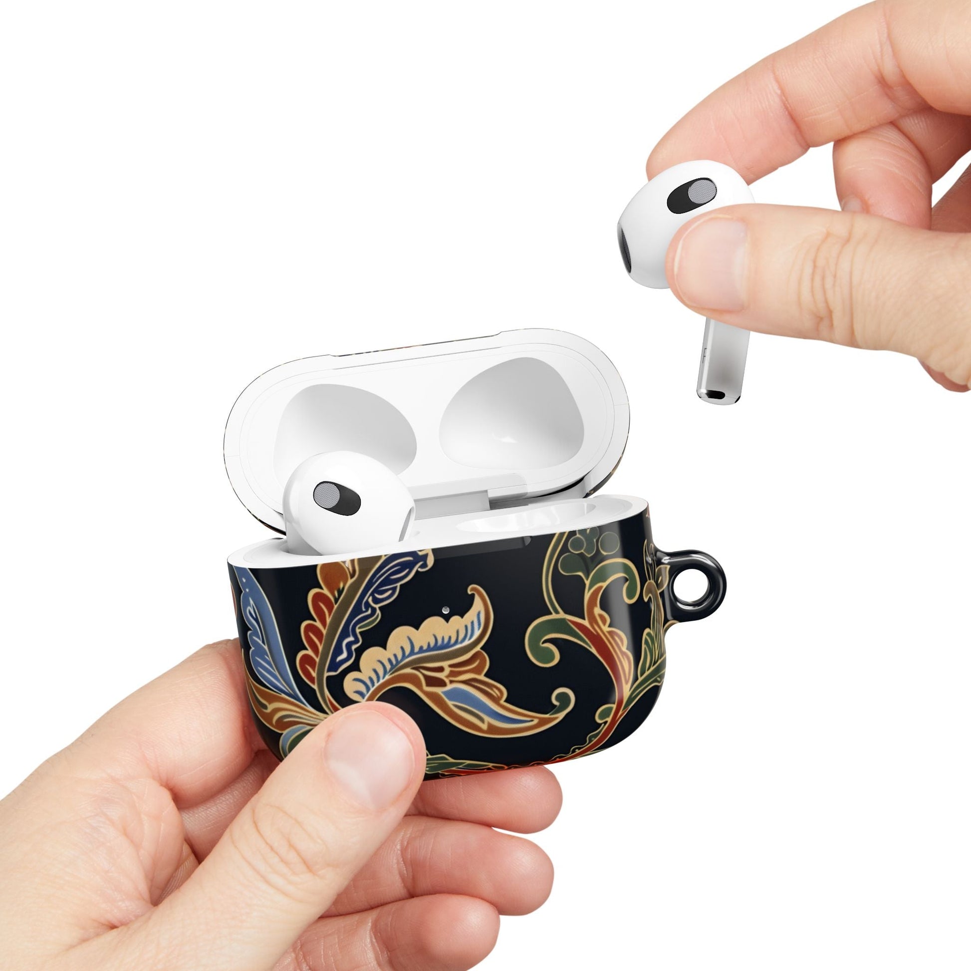 Floral Paisley AirPods Case – Vintage Black Protective Cover - DIGITAL X