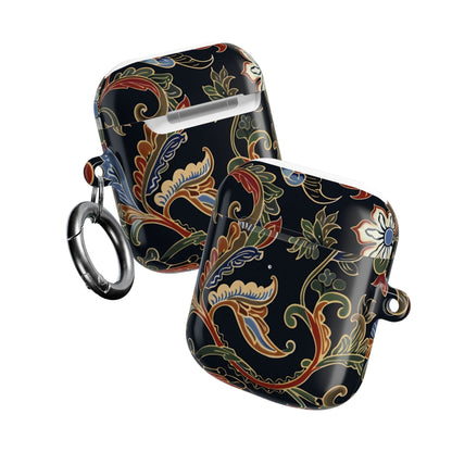 Floral Paisley AirPods Case – Vintage Black Protective Cover - DIGITAL X