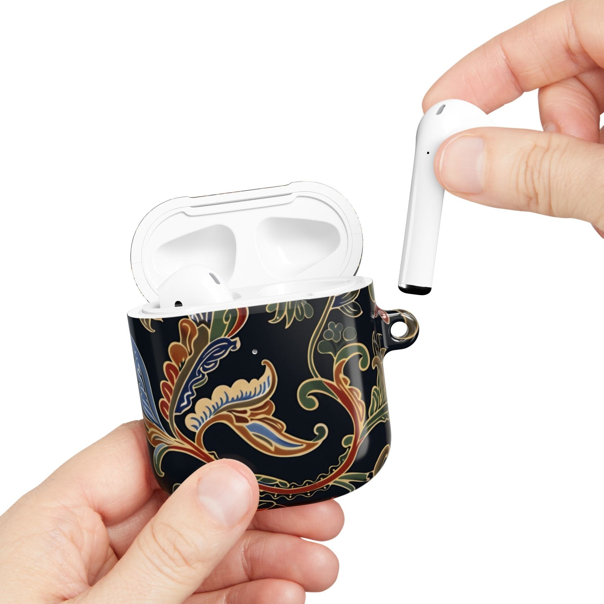 Floral Paisley AirPods Case – Vintage Black Protective Cover - DIGITAL X