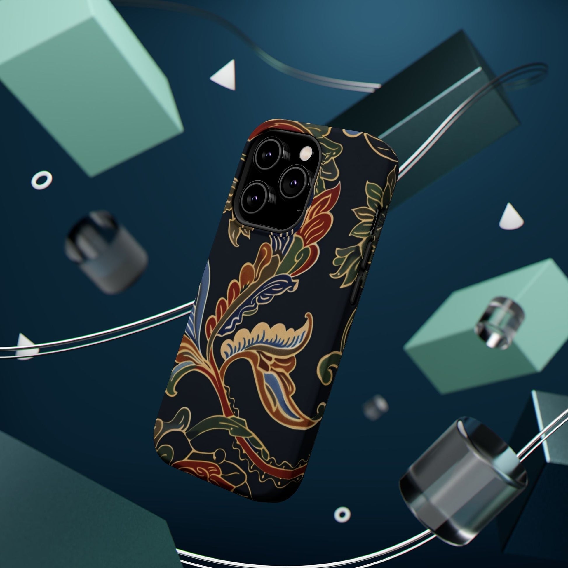 Floral Paisley Magnetic Impact iPhone Case — Protective, Slim, Colorful Pattern - DIGITAL X